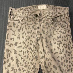 Current/Elliott leopard stiletto jeans
